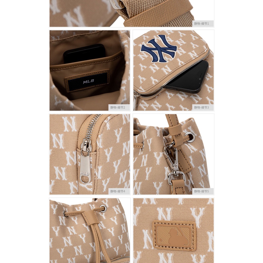 Túi đeo chéo 1 vai dây rút dây MLB Monogram Jacquard