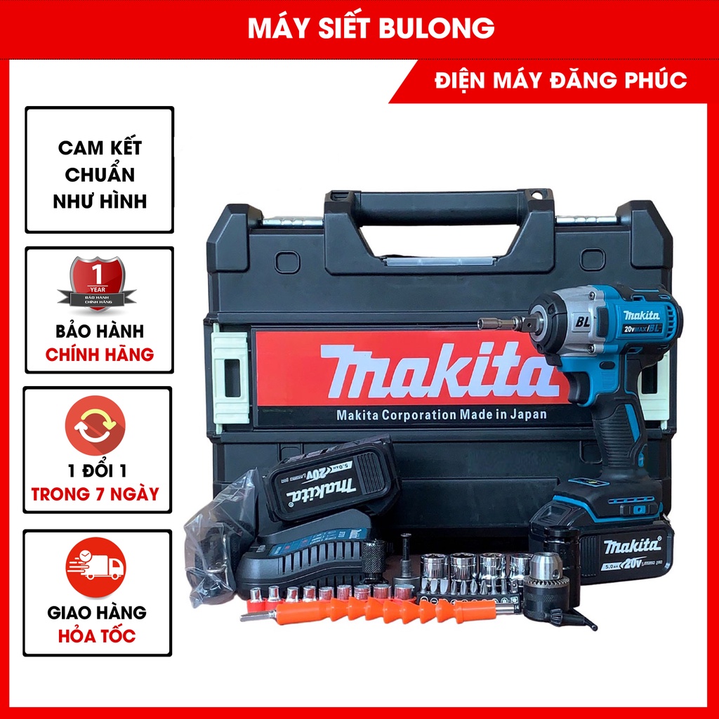 Máy khoan pin, máy siết Bulong Makita 20v, Hiatchi 199v, Máy bắn vít động cơ không chổi than, bảo hành 12 tháng