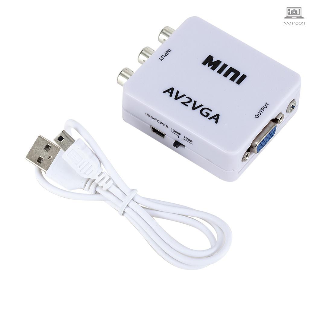 Bộ Chuyển Đổi Cổng Mini Av2Vga Video AV RCA Cvbs Sang VGA 3.5mm