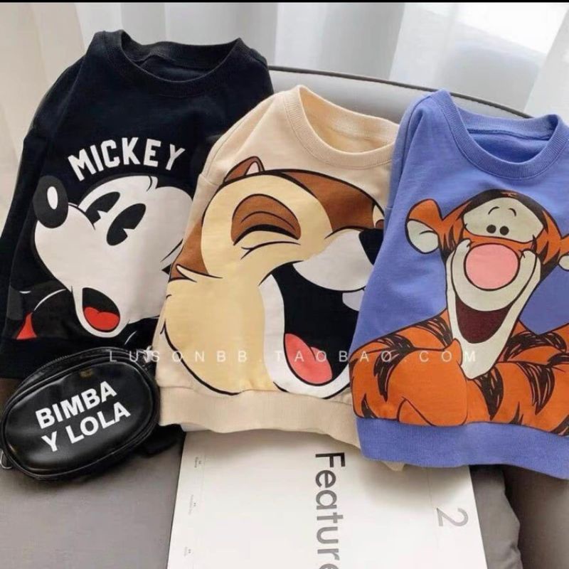 Áo cho bé set 3 áo cổ tròn dài tay chất sịn mềm mịn cho bé unisex giữ ấm tốt jimado