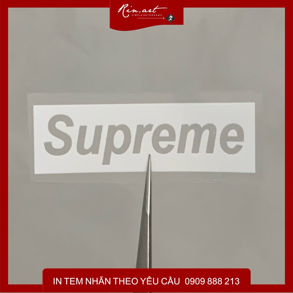 Rinart.vn | Decal ủi tổng hợp Logo Supreme siêu ngầu | Logo Sticker Patch in áo ủi trực tiếp lên vải