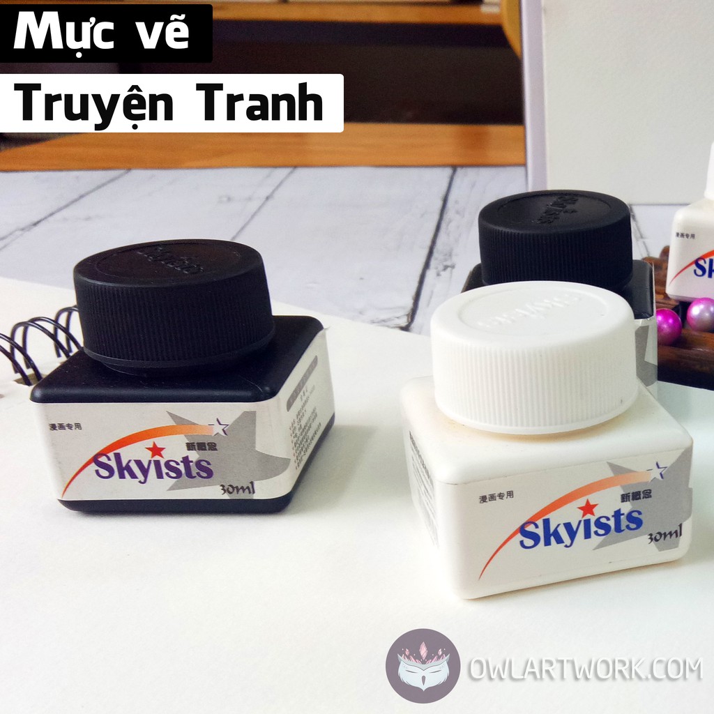 Mực Vẽ Truyện Tranh - Manga Skyists (Đen, Trắng - 30ml)