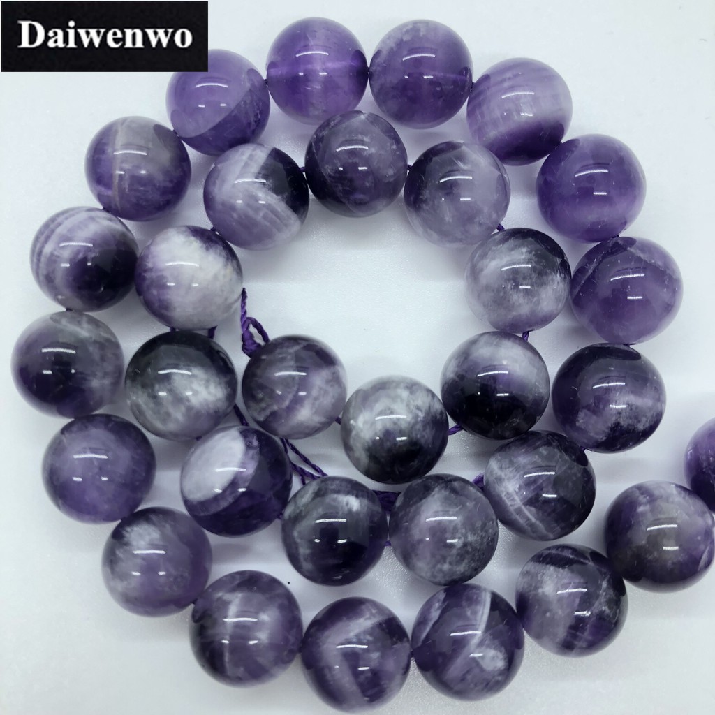 Dreamily Amethyst Beads Stone Round 4-12mm Gemstone Loose Spacer DIY for Jewelry