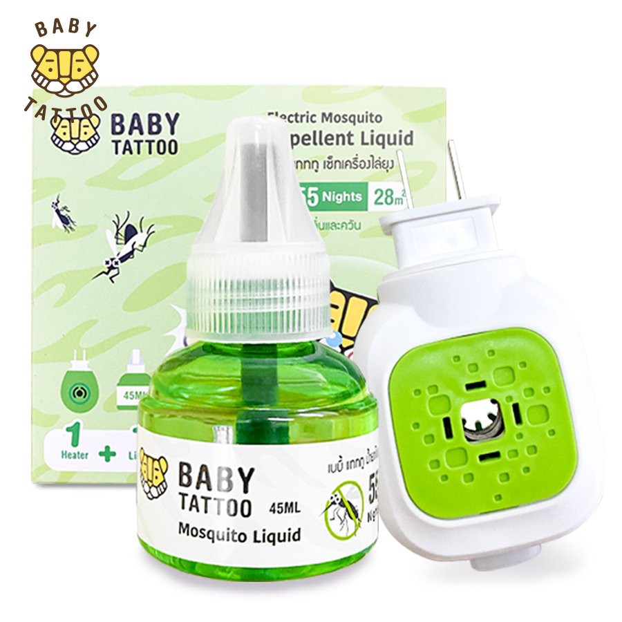 BABY TATTOO Combo Máy Xông Và Tinh Dầu Đuổi Muỗi Không Mù Không khói