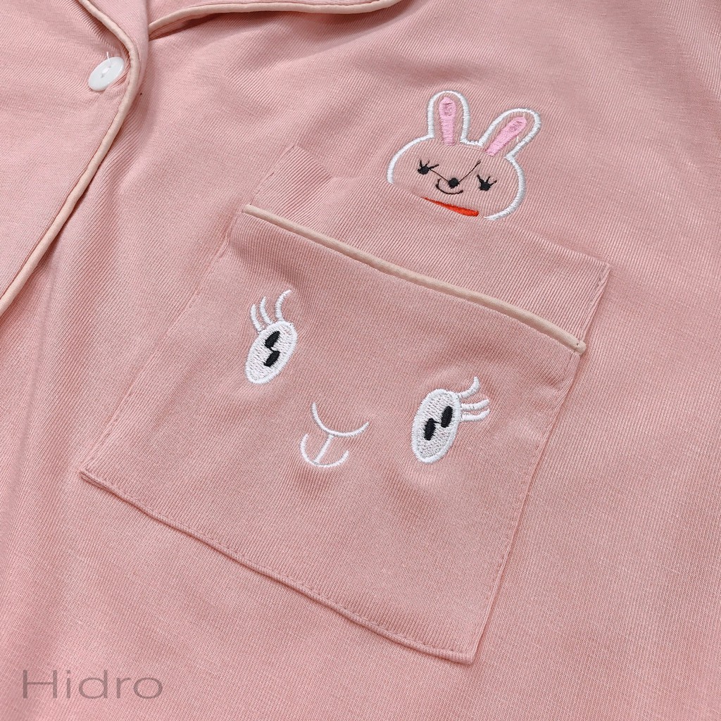 Bộ pijama thêu hoạ tiết thỏ siêu cute