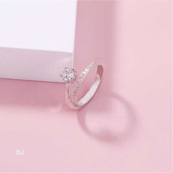 Nhẫn nữ bạc ta có thể điều chỉnh size tay, gắn hoa nhỏ, hàng làm kĩ/ Nhẫn Bibi silver - BBS