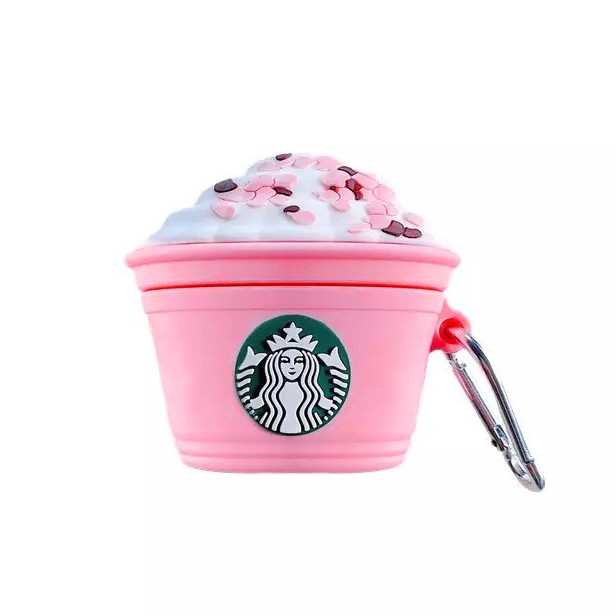 ☘️ Tặng kèm móc khoá ☘️ Ốp tai nghe airpods 1/2 Starbuck hồng dễ thướng siêu đáng yêu - TWS i11, i12