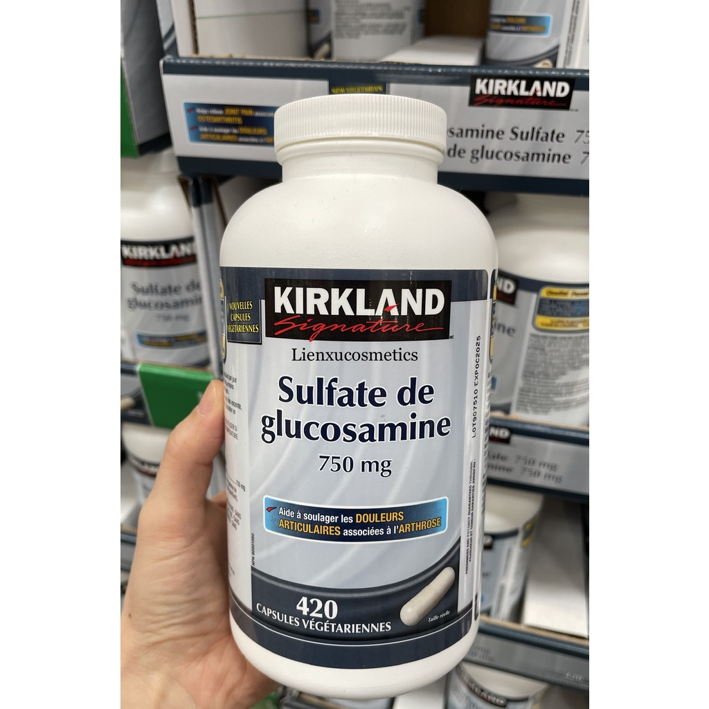 Viên uống hỗ trợ xương khớp Glucosamine Sulfate Kirkland 750mg 420 viên.HSD 2027