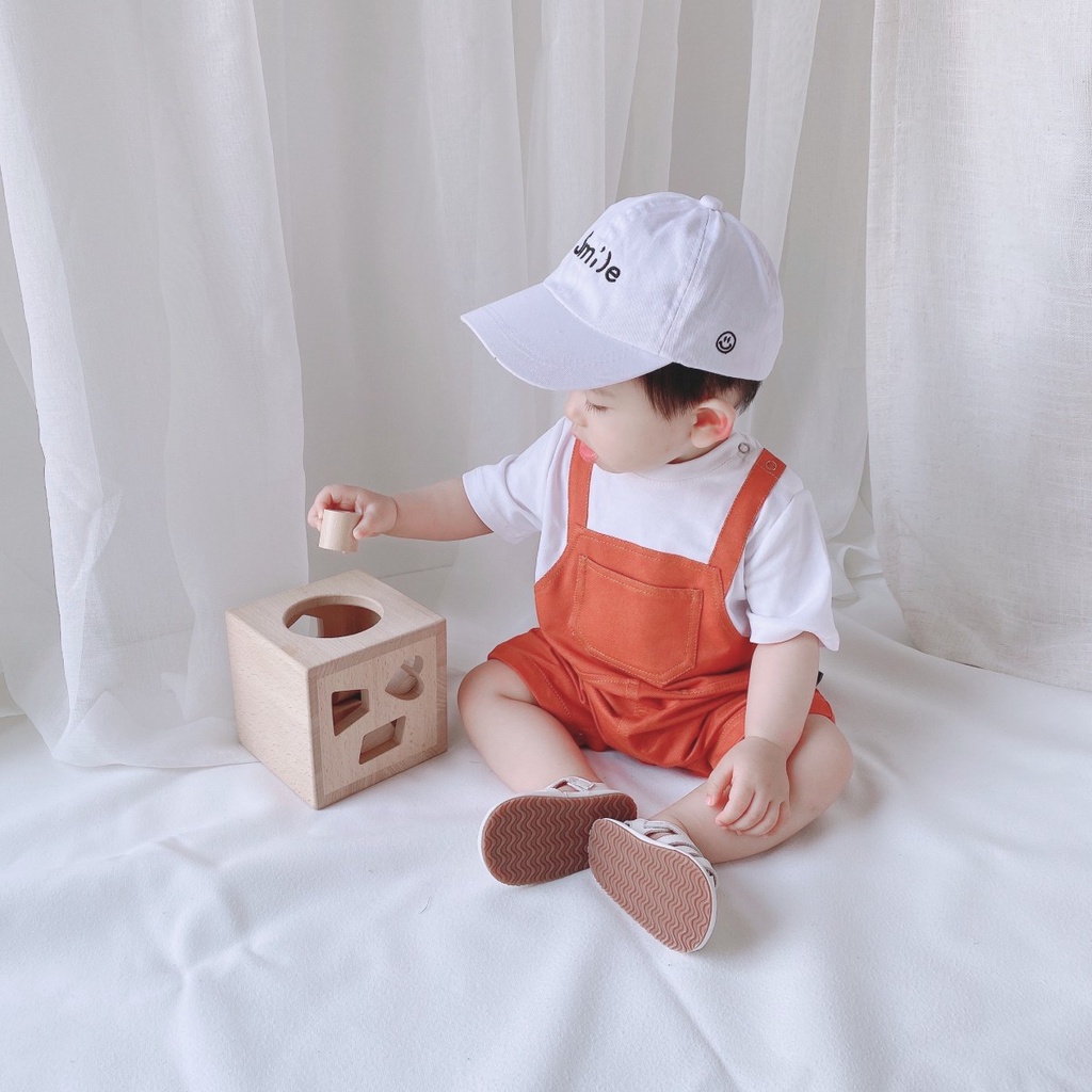 Bộ Áo Liền Quần Tay Ngắn Bằng Vải Cotton Dễ Thương Dành Cho Bé Trai Bé Gái 0-24 Tháng Tuổi