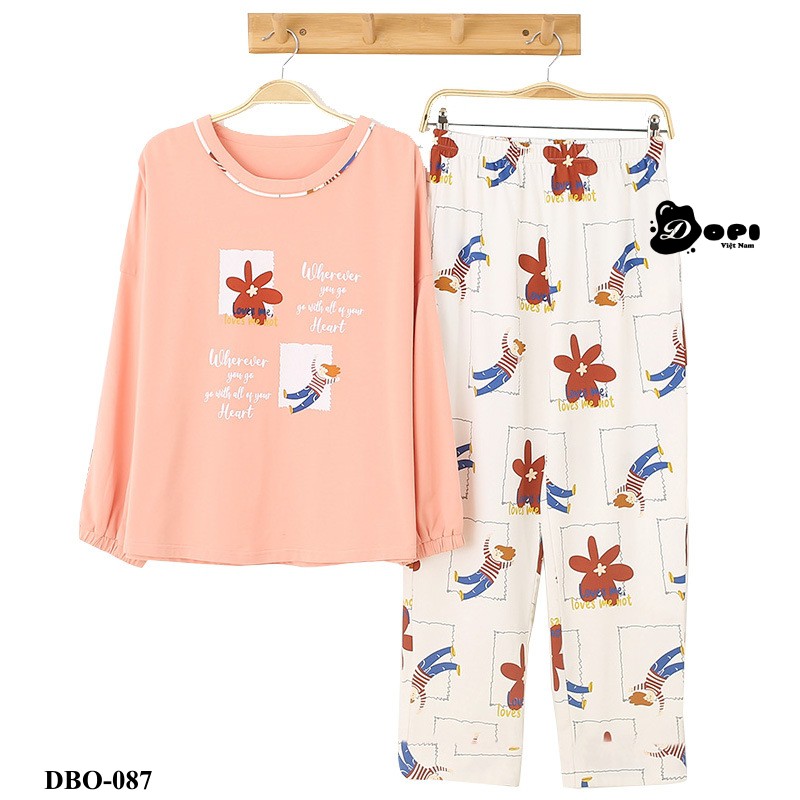 (DBO087) Đồ bộ mặc nhà thu đông dài tay cao cấp