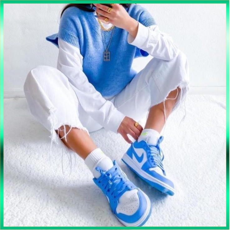 Giày Thể Thao 𝗝𝗼𝗿𝗱𝗮𝗻 Thấp Cổ Nam Nữ Xanh Dương, Giày Sneaker 𝗝𝗼𝗿𝗱𝗮𝗻 Thấp Cổ Màu Xanh Dương  Full Box