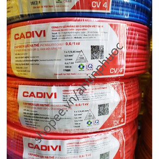Dây điện đơn CADIVI CV 4.0 mm2 - Cuộn 100 mét