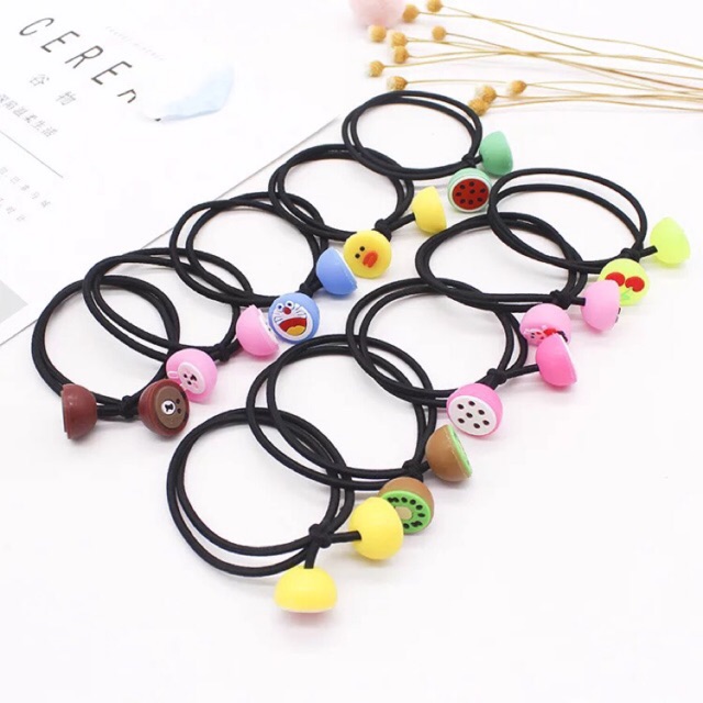 Sỉ 10 buộc tóc hình hoa quả doremon  37k