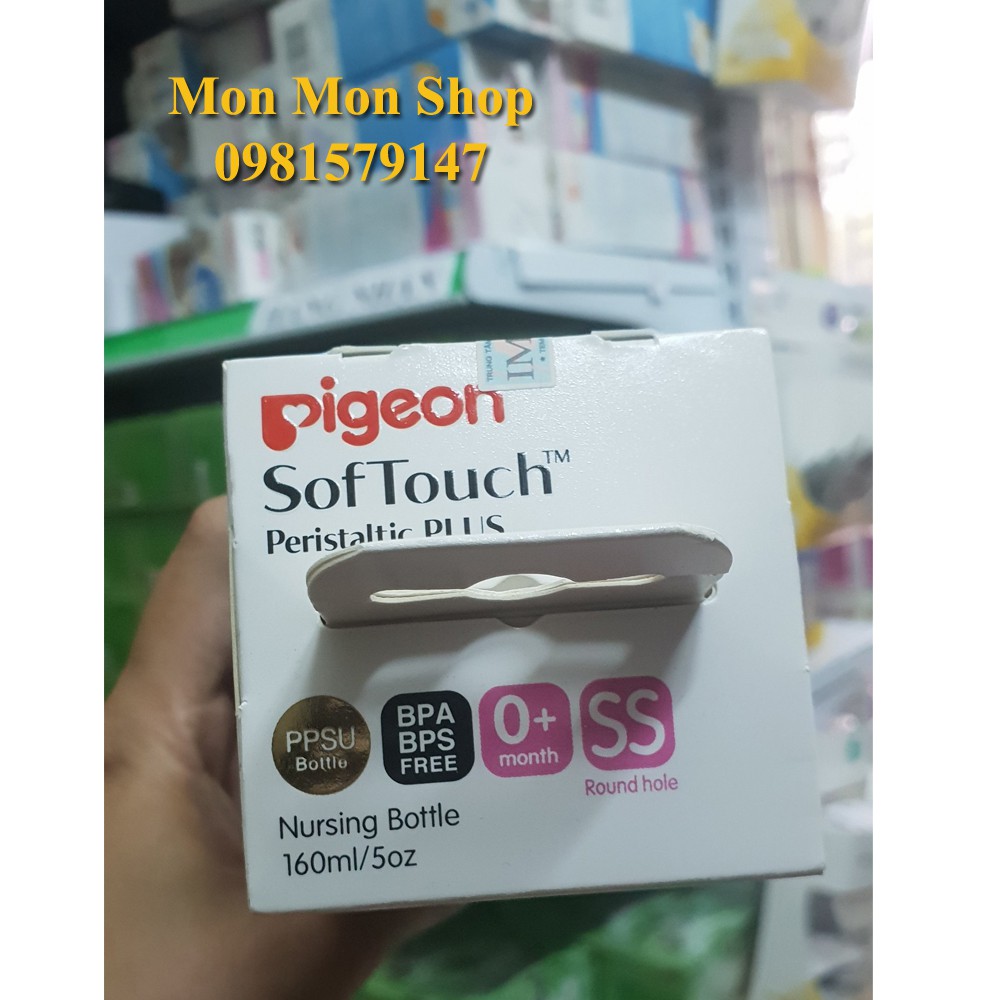 Hàng Nhật - Bình sữa Pigeon Softtouch nhựa PPSU 160ml / 240ml - có tem chống hàng giả