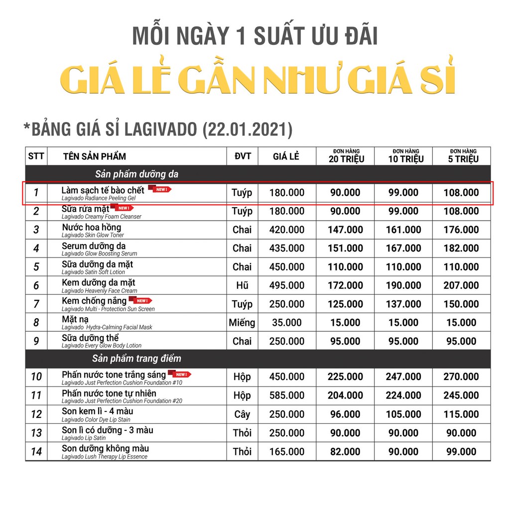 Tẩy tế bào chết Lagivado (50ml) - Ngăn tích tụ sắc tố, sáng da | BigBuy360 - bigbuy360.vn