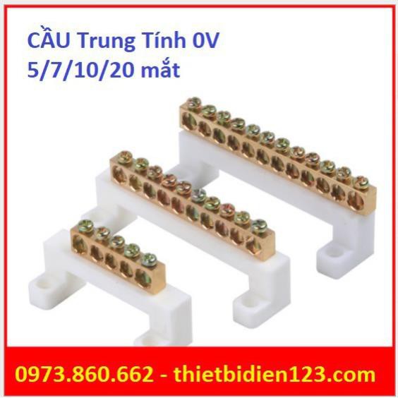 Cầu đấu trung tính loại tốt - chịu tải lớn - Cầu mát 0v -TBĐ -Thiết bị điện giá tốt