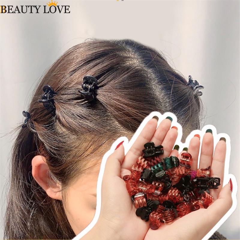 Bộ 10 Kẹp Tóc Nhựa Mini Nhiều Màu Sắc Thời Trang Dành Cho Nữ