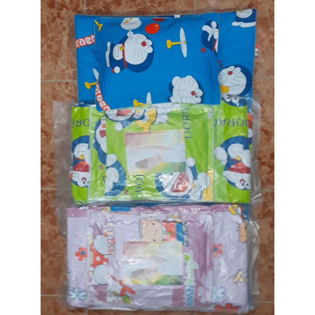 Bộ gối nệm cho em bé đi mẫu giáo vải cotton in hình kim home(gối 30x40cm)