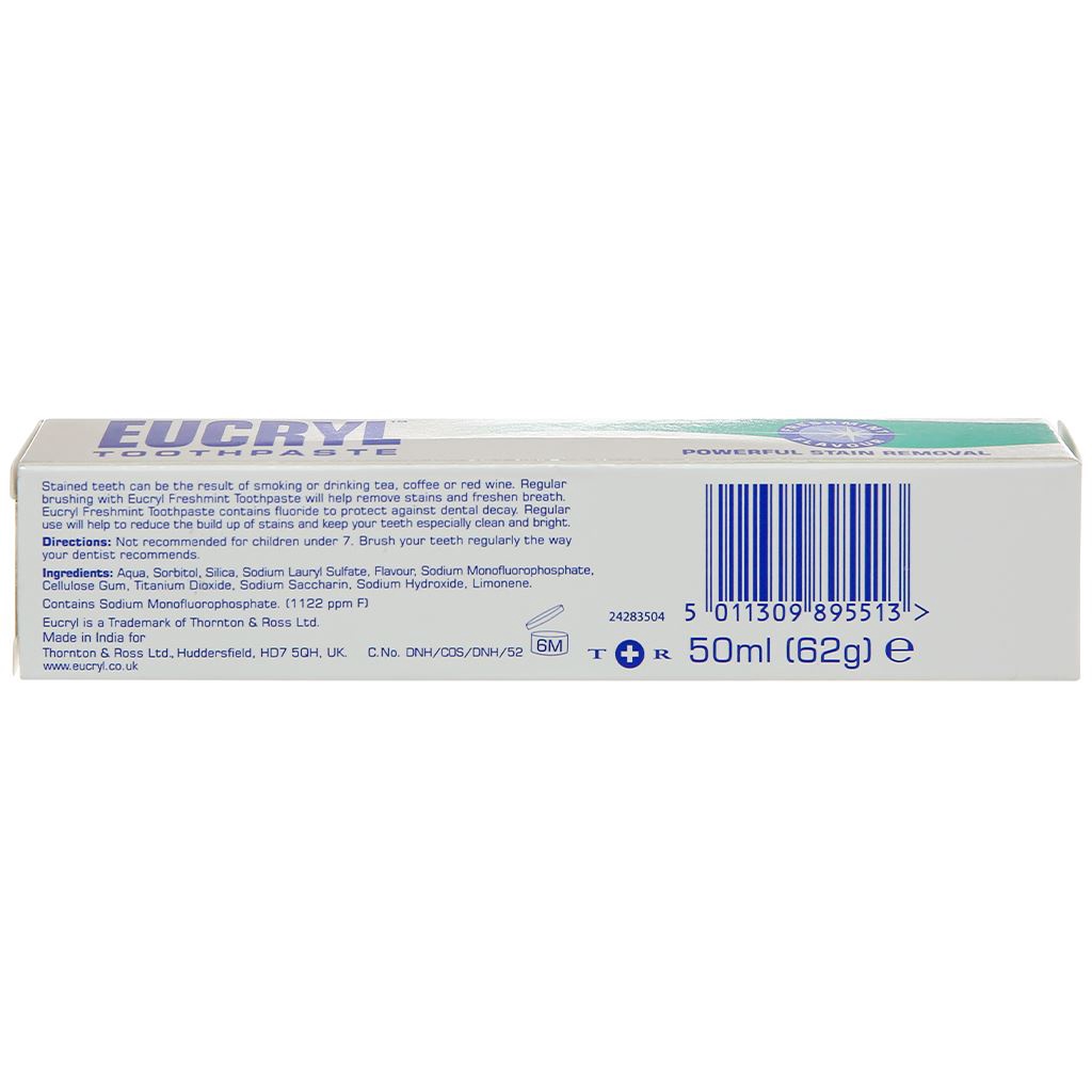 Kem Đánh Răng Bạc Hà Tẩy Trắng Eucryl Toothpaste 62g