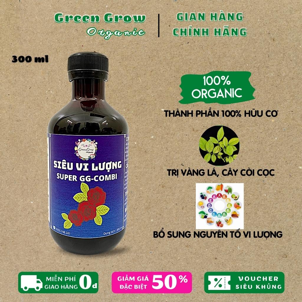 Phân bón lá trung vi lượng GG COMBI EDTA Green Grow Organic giúp cây hoa hồng hoa lan tránh vàng lá còi cọc MS114