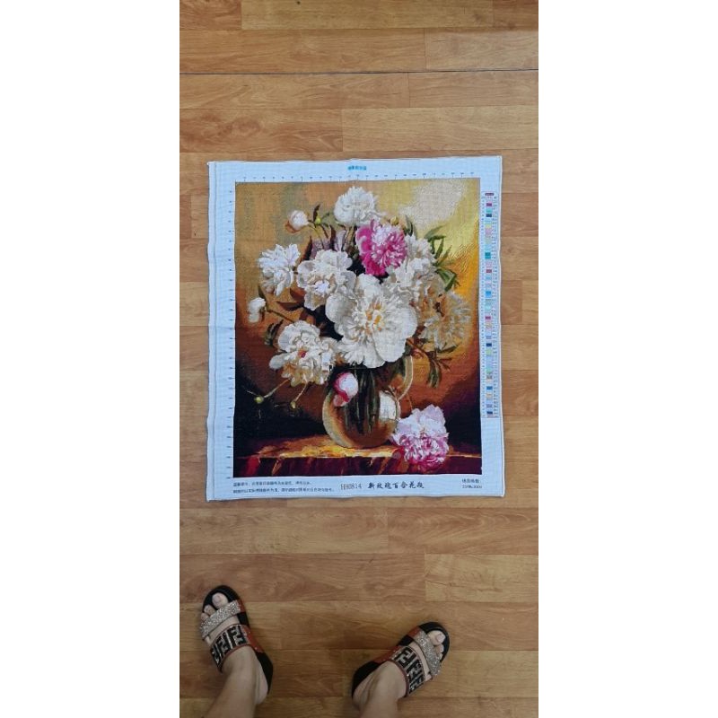 Tranh ĐÍnh Đá Bình Hoa Khoe Sắc KT:50x60cm