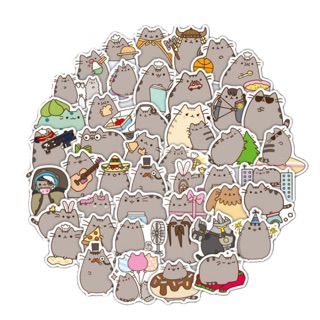 30-50 Sticker hình mèo Pusheen cet cute dễ thương ép lụa