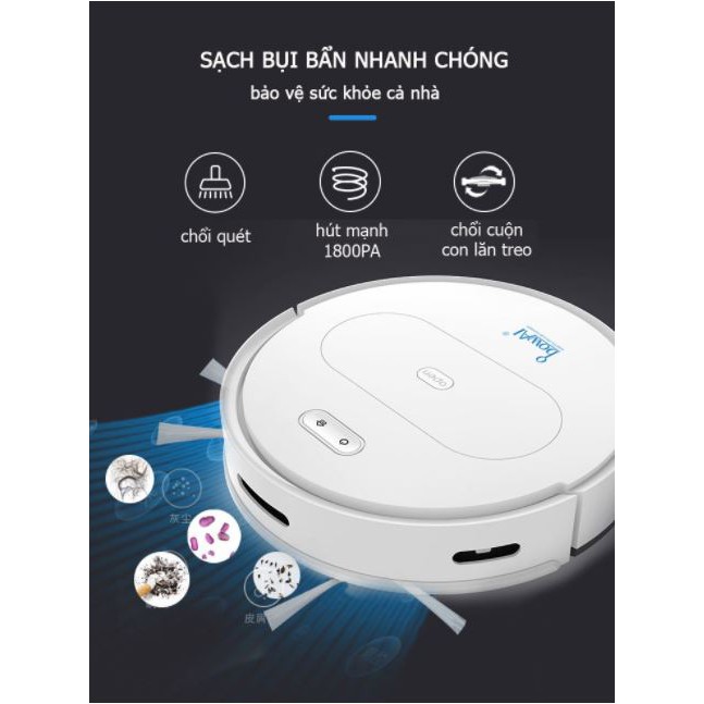 ROBOT Hút Bụi, Robot Lau Nhà  Siêu Thông Minh, Tự Động Sạc Pin, Lập trình làm việc, BH 12 Tháng !