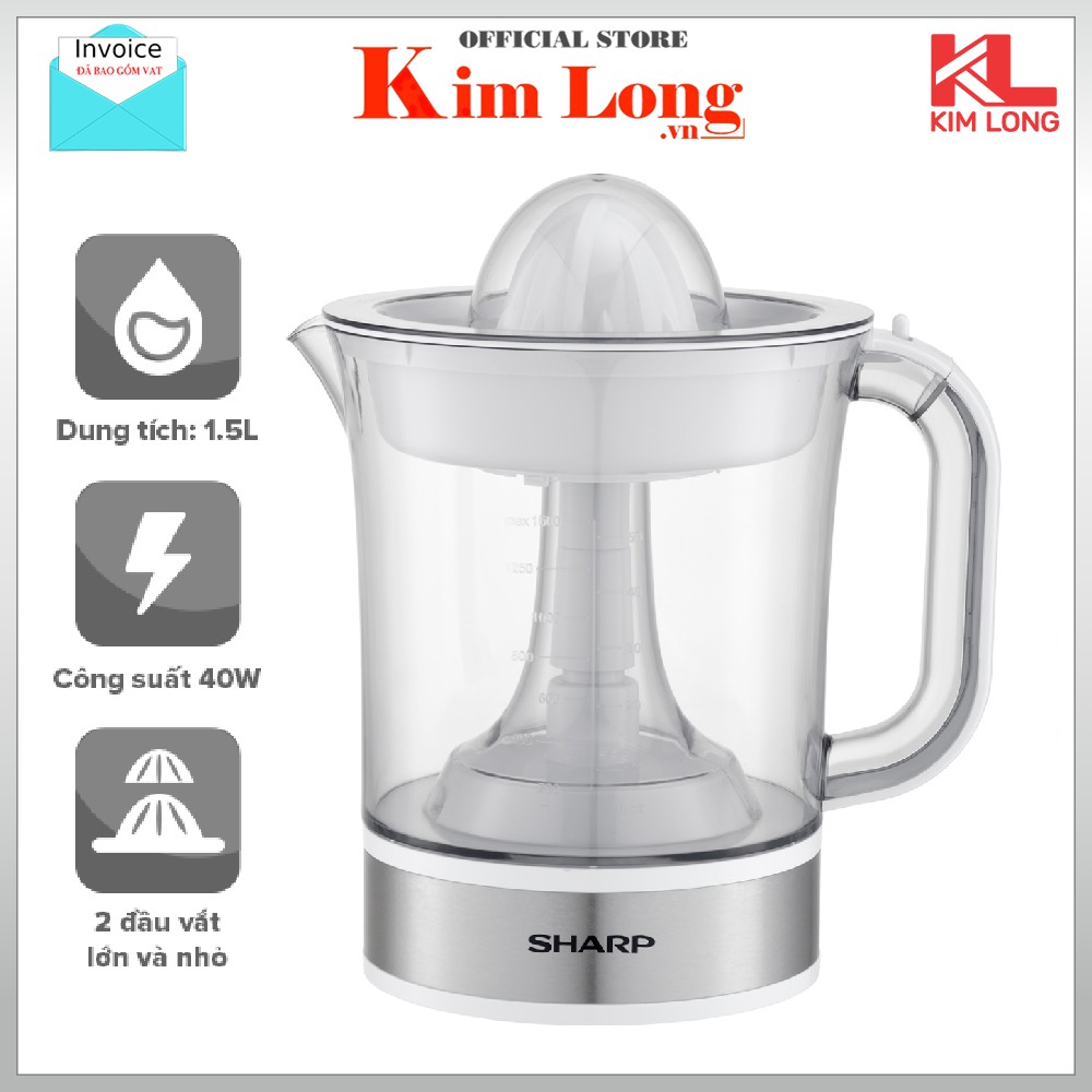 Máy Vắt Cam Sharp EJ-J415-WH Dung Tích 1.5L 40W - Chính hãng