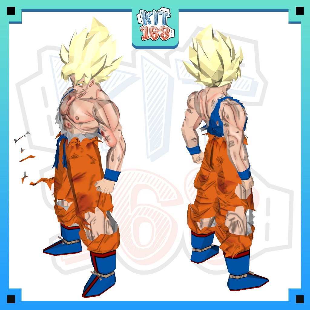 Mô hình giấy Anime Goku SSJ1 Life size  cao 1m8 - Dragon Ball