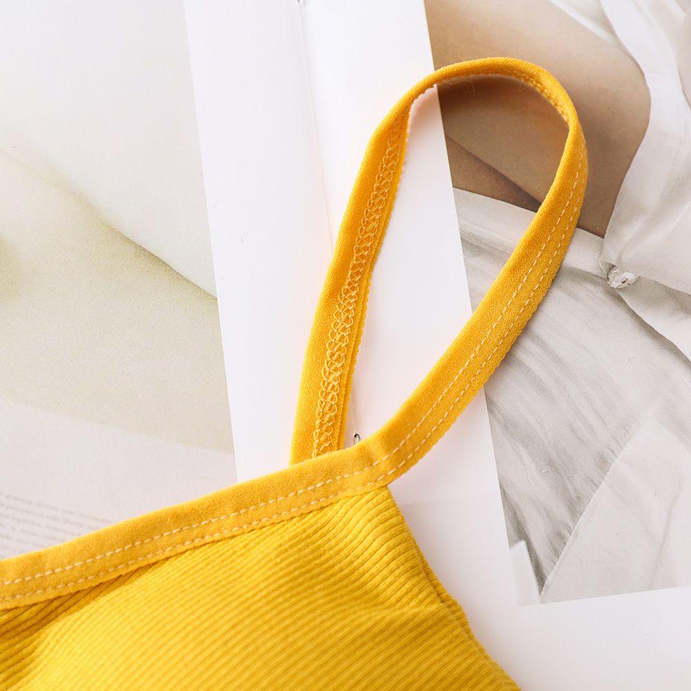 Áo Sát Nách Cổ Chữ V Có Đệm Ngực Xếp Ly Ôm Dáng Cho Nữ