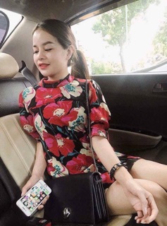 Combo váy hoa đỏ vàng