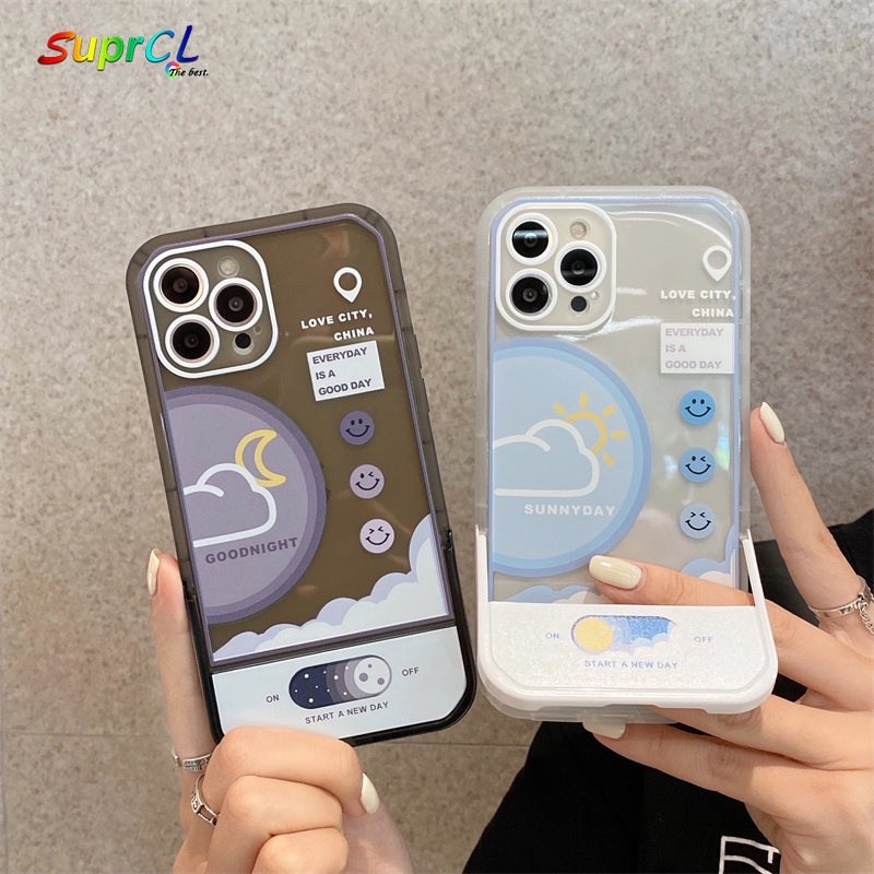 Ốp Điện Thoại Silicone Chống Sốc in Hình Mặt Cười 2 Trong 1 Cho iPhone 13 12 11 Pro XS Max XR 7 8 Plus