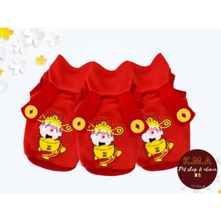 (SIZE 12 12-14KG) ÁO NÓN THẦN TÀI CHO PET ĐI CHƠI TẾT