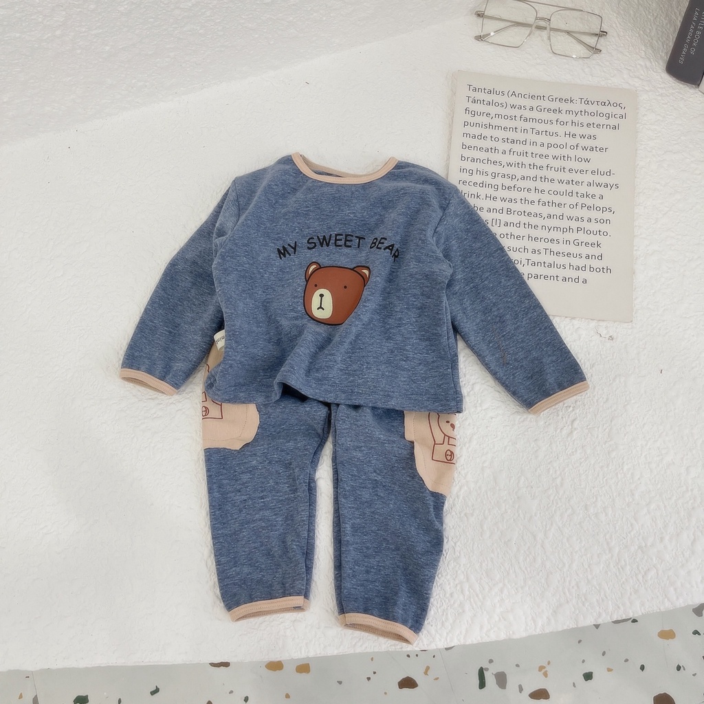 [ Ảnh thật cận chất] Bộ nỉ mềm mỏng phẩy tiêu sịn sò cho bé trai, bé gái (6-16kg)