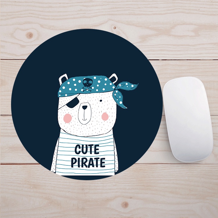 Miếng lót chuột, bàn di chuột hình tròn cute giá rẻ kích thước 20x20cm dùng cho máy laptop
