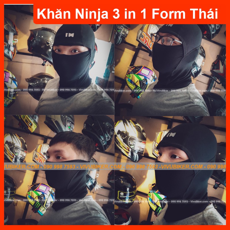 Khăn trùm đầu Ninja M1 - SWAT form Thái Lan 3 in 1 đa năng siêu co giãn chính hãng - Khăn Ninja M1 - Khăn đa năng tốt