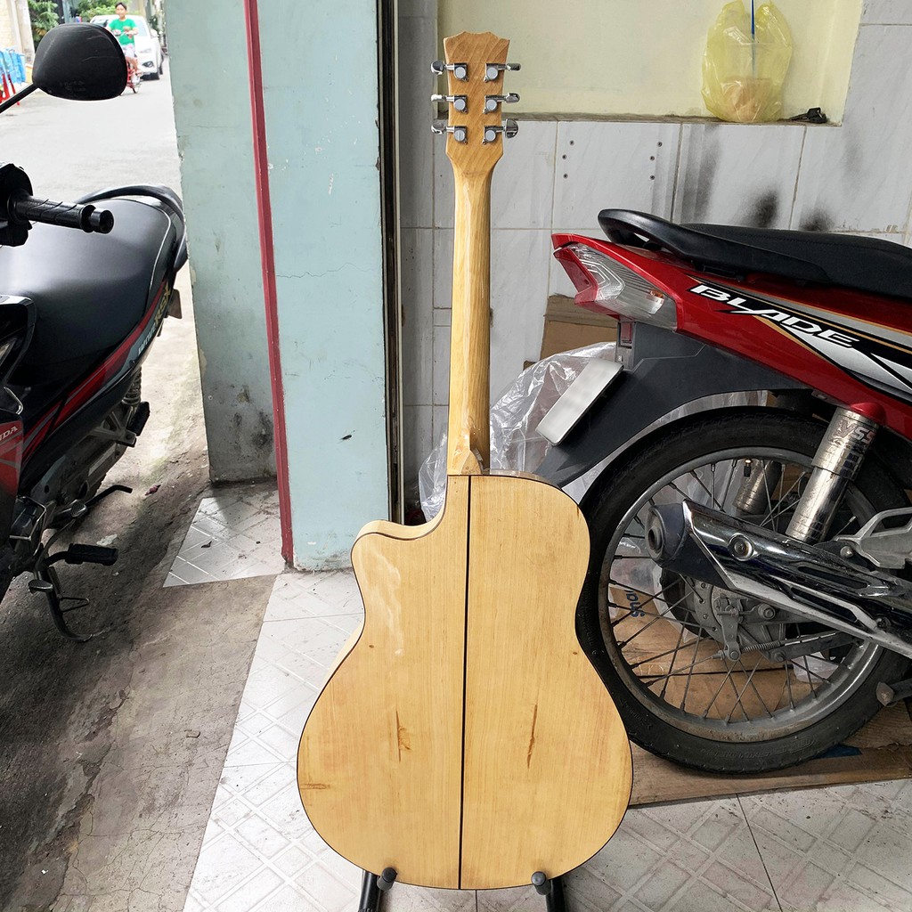 Đàn Guitar Acoustic gỗ Ash nguyên tấm | có ty chỉnh cong cần | BH 12 tháng