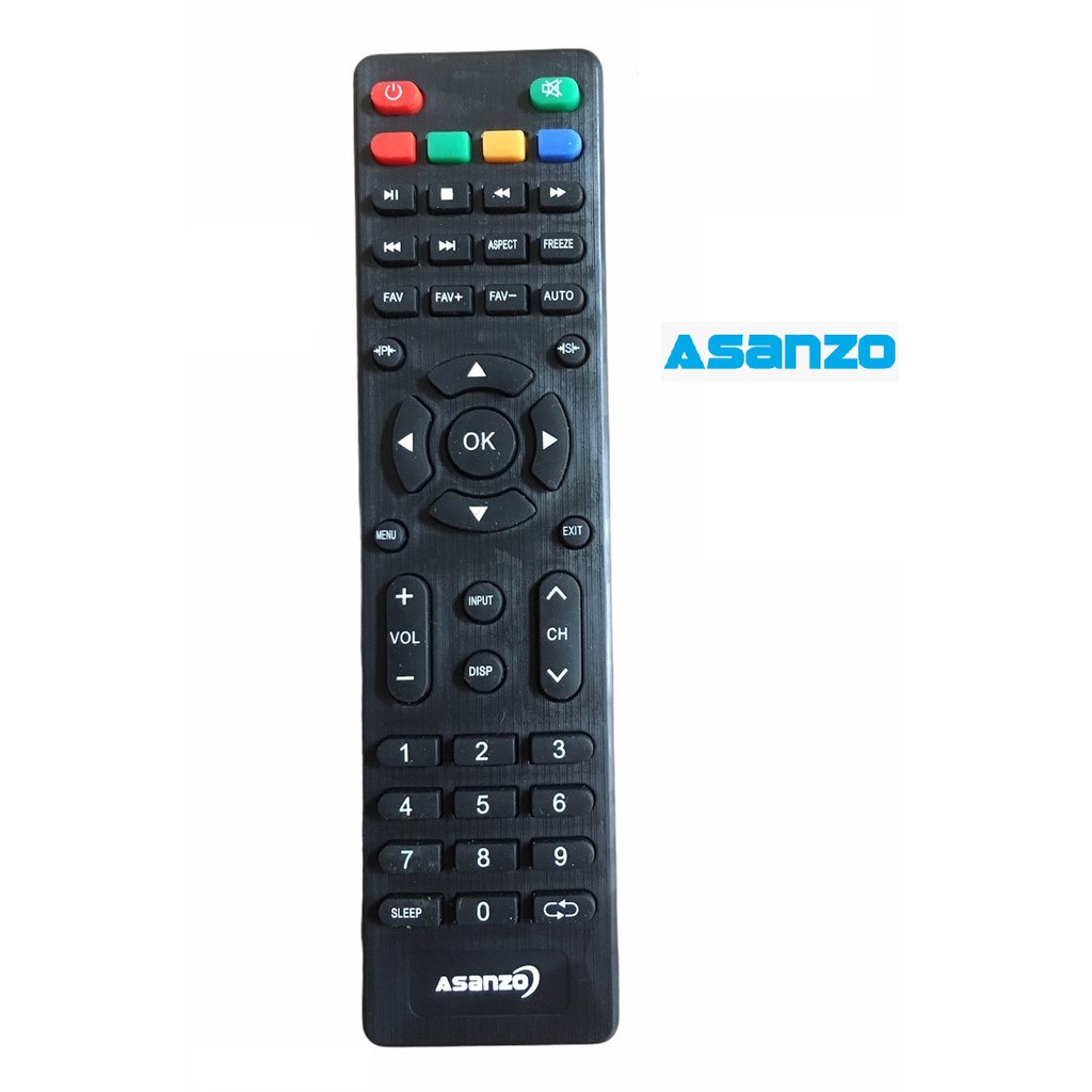 Điều khiển tivi Asanzo loại nhỏ mặt đen sử dụng tốt cho mã khiển zin theo máy - tặng kèm pin - Remote Asanzo