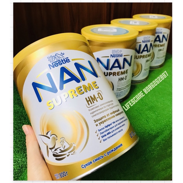 [Chuẩn Bill, Date Mới] Sữa Bột Nan Supreme Nga HMO+ Thủy Phân 1 Phần Cho Bé Dị Ứng Đàm Bò, Hộp 800g