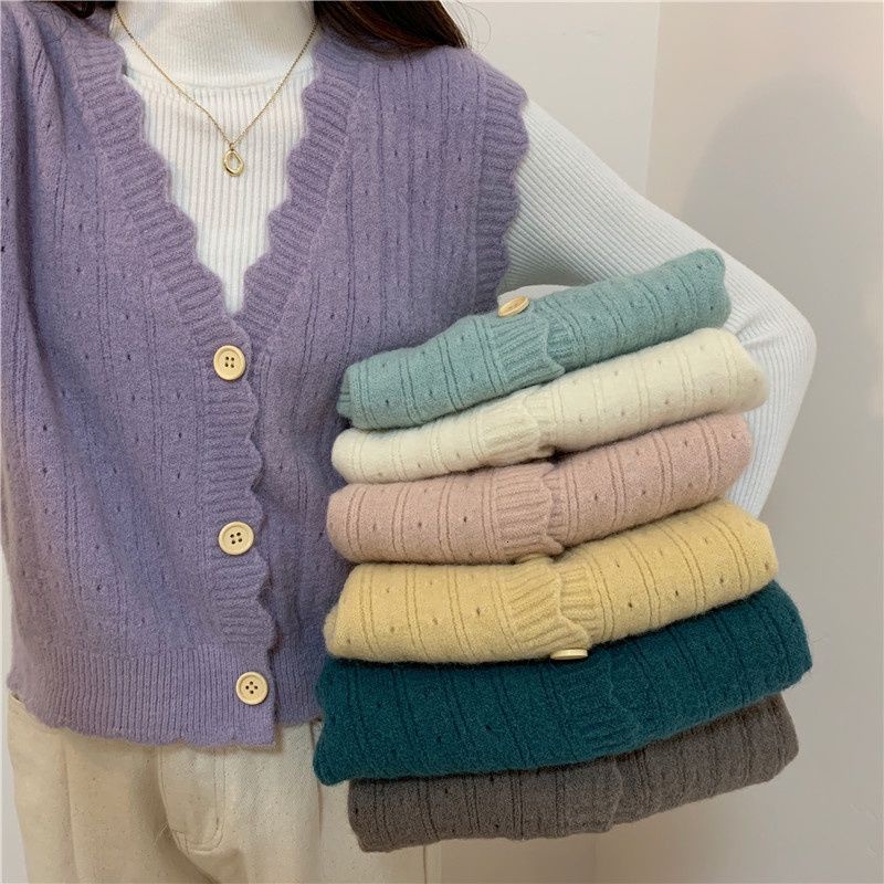 Áo Khoác Cardigan Dệt Kim Cổ Chữ V Dáng Rộng Thời Trang Thu Đông Cho Nữ