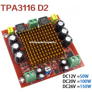 Mạch khuyếch đại công suất class d tpa3116d2 mono 150w sku8757