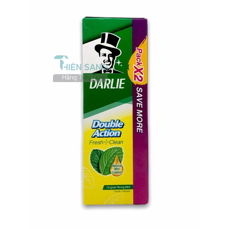 Kem đánh răng Darlie ông tây vị bạc hà hộp 2 tuýp