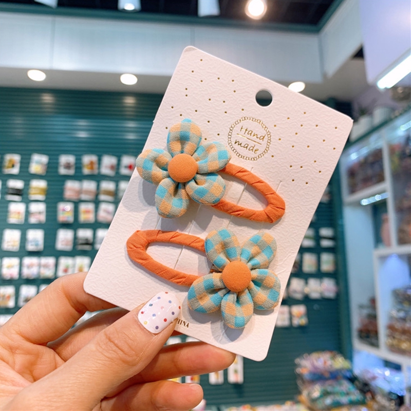 Kẹp Tóc Vải Họa Tiết Hoa Xinh Xắn Cho Bé Gái