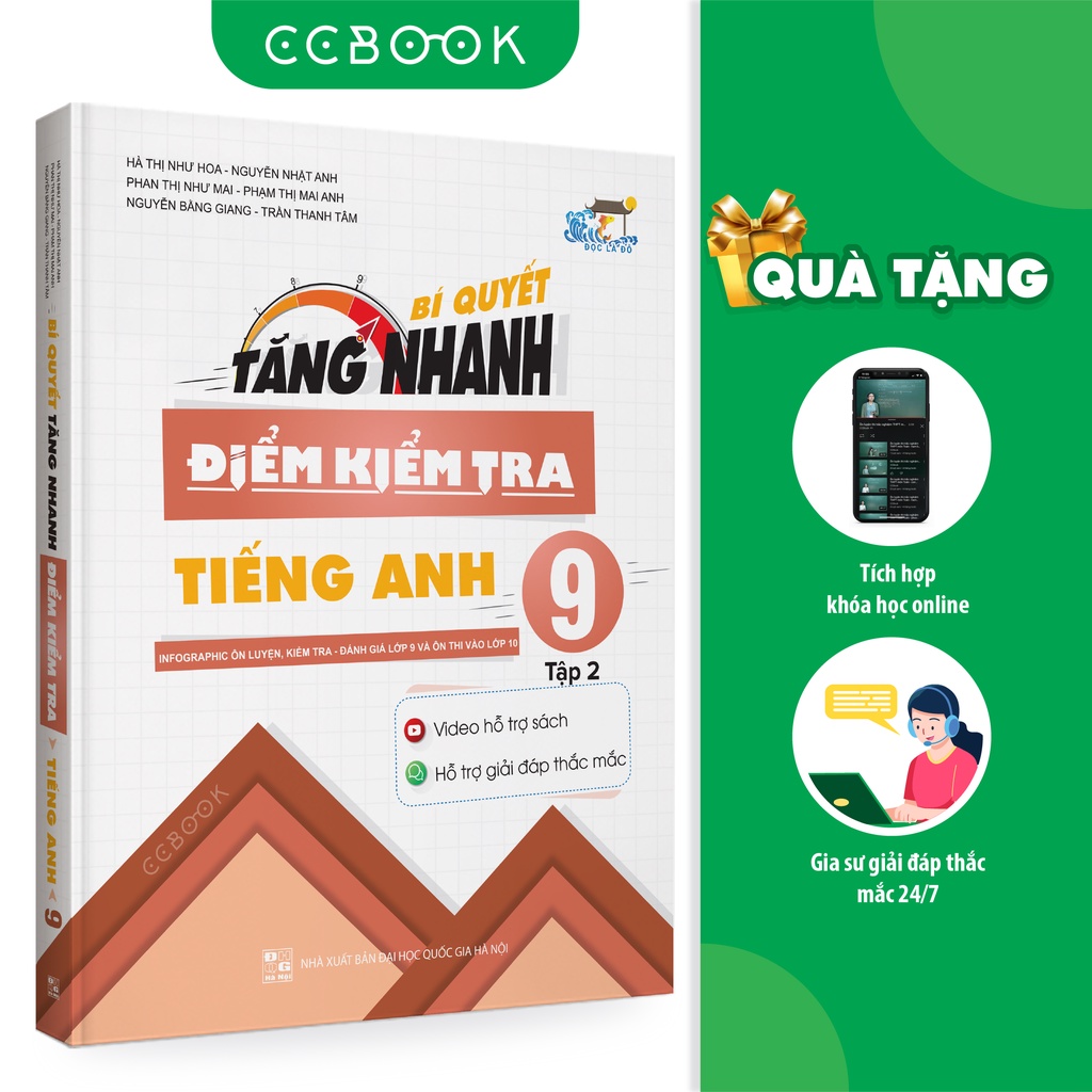 Sách - Bí quyết tăng nhanh điểm kiểm tra Tiếng Anh 9  Tập 2- Tham khảo lớp 9 - Chính hãng CCbook