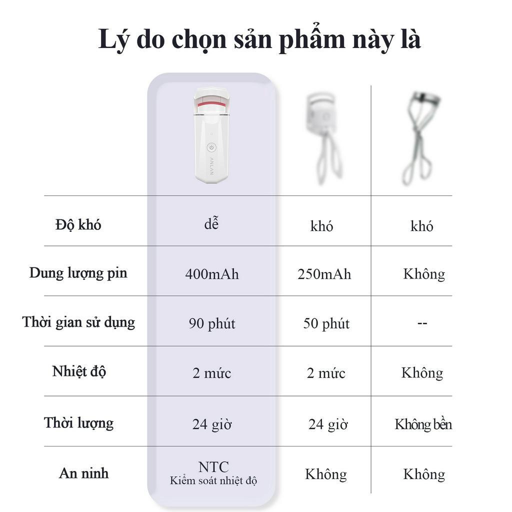 ANLAN Máy Uốn Lông Mi Bằng Nhiệt Lâu Trôi Di Động Có Thể Sạc Lại