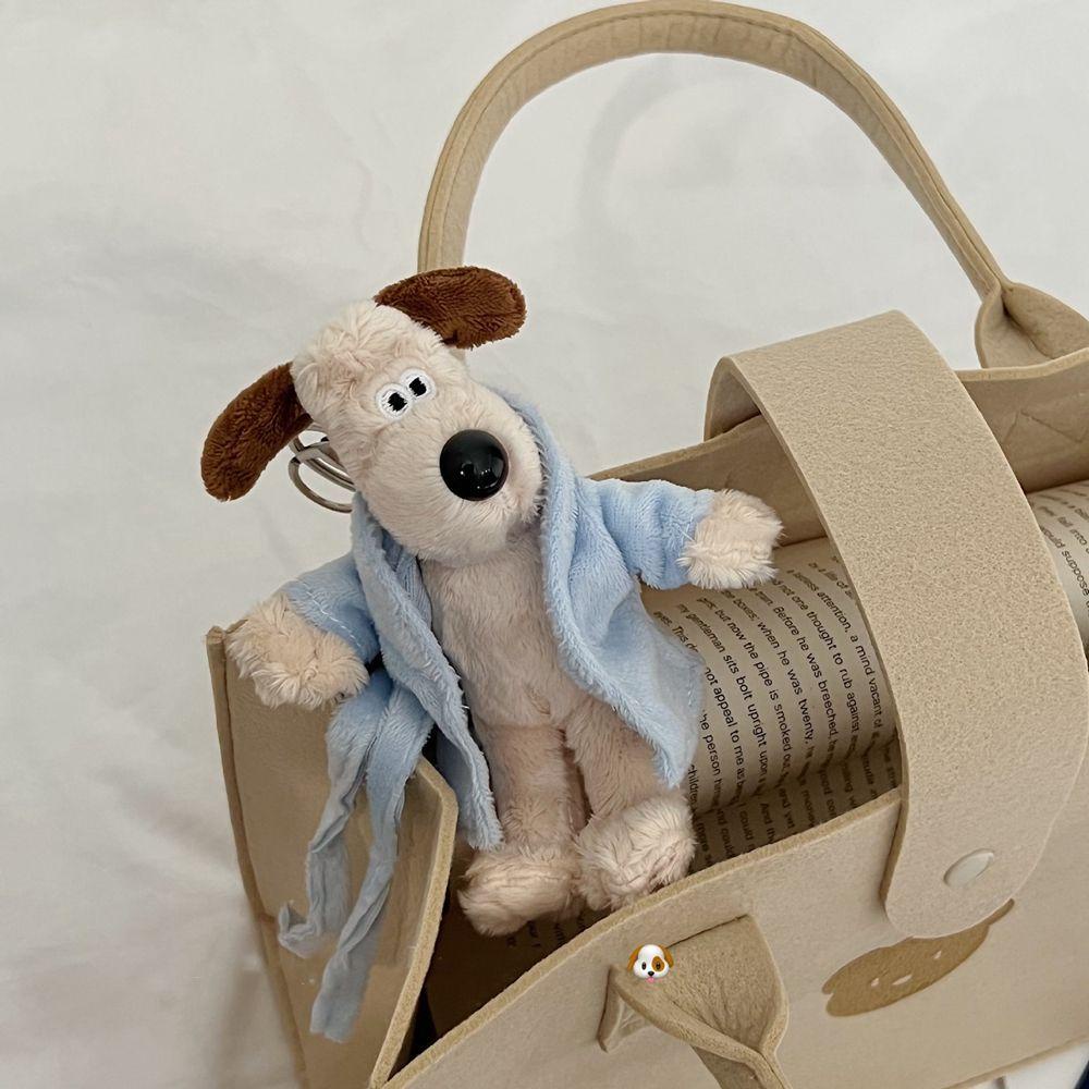 NICKOLAS Móc Khóa Hình Chú Chó Nhồi Bông Bằng Cotton PP Phong Cách Hàn Quốc Giá Đỡ