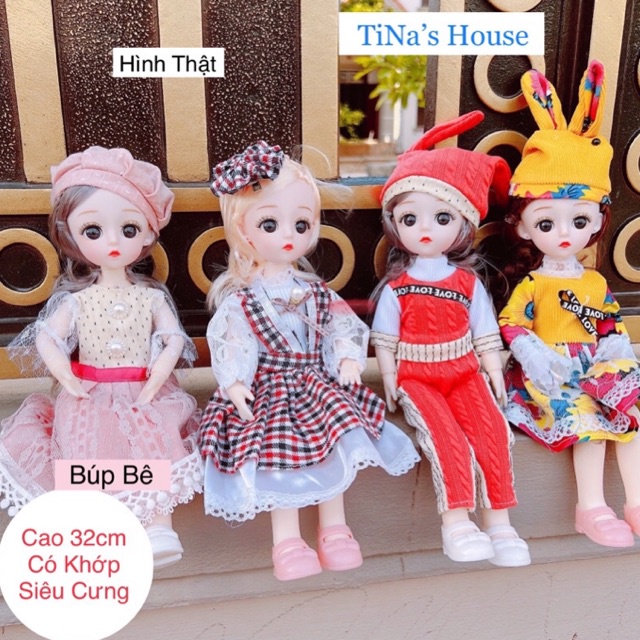 Bộ đồ chơi búp bê Chibi cao 16cm và 32cm có khớp xoay chuyển linh hoạt với những set trang phục xinh xắn - TiNa’s House