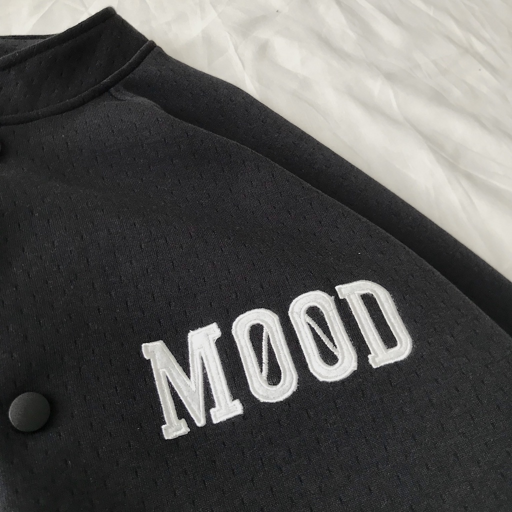Áo Khoác Bomber Nữ MOOD JEM CLOSET  Form Rộng Thiết Kế Basic 2 Màu Xám Đen Phong Cách Hàn Quốc MOOD 10333
