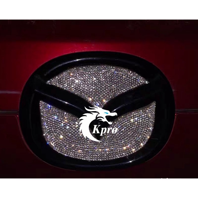 Miếng dán đính đá trang trí logo đuôi xe ô tô Mazda - Hàng Kpro chất lượng cao