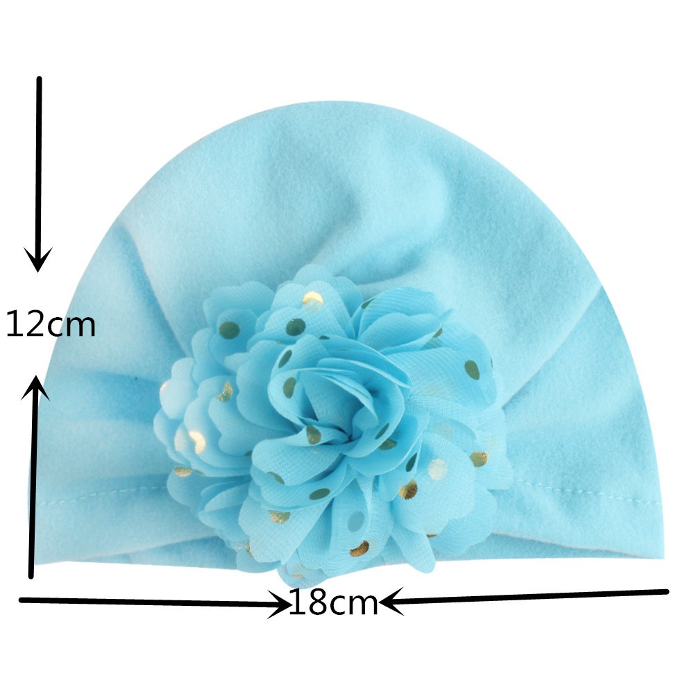 Mũ turban hoa lớn đính hạt kim tuyến siêu yêu cho bé(0-12 tháng)